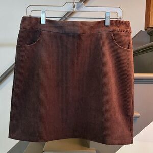 Molly Bracken Brown Corduroy Mini Skirt
